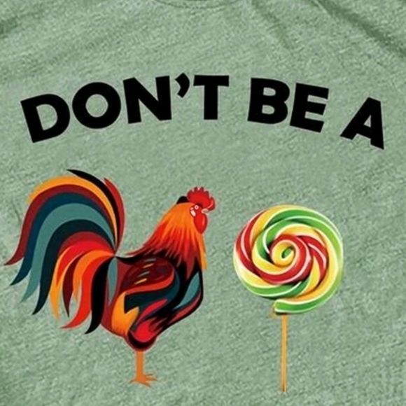 3/$20 Fun Tee Heather Green Vinyl Print Graphic T Shirt - Picture 4 of 4